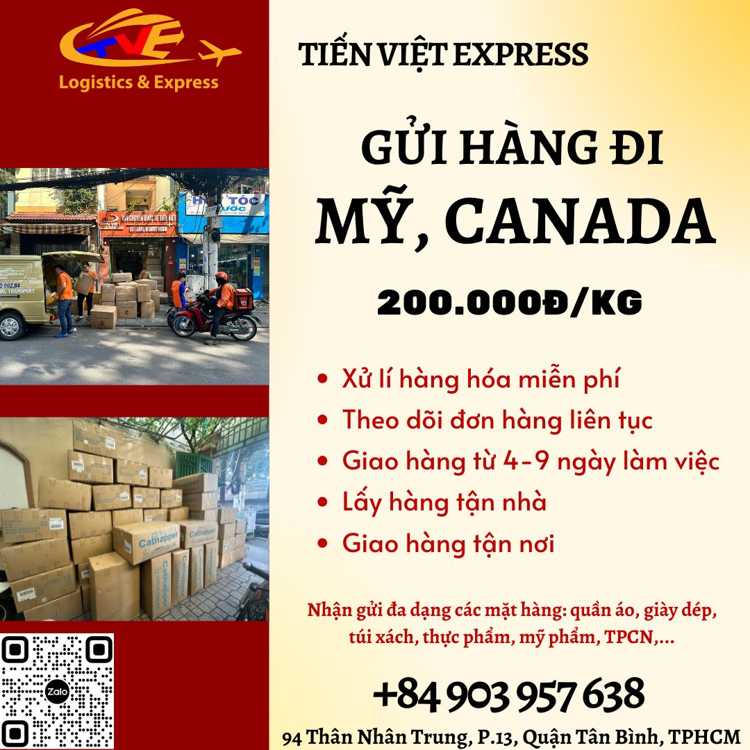 Gửi hàng đi USA, Canada - Tiến Việt Express
